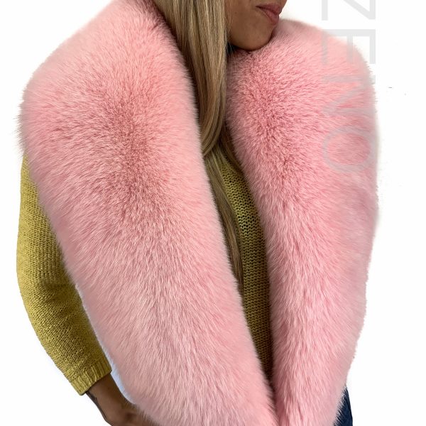 Arctic Fox Fur Stole 63′ (160cm) Saga Furs Light Pink Fur Boa