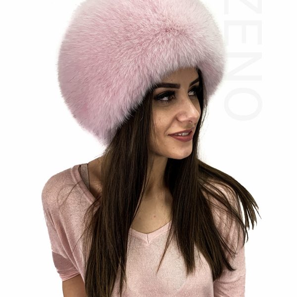 Arctic Fox Fur Full Hat Saga Furs Baby Pink Color All Fur Hat
