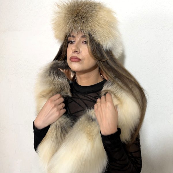 Golden Island Fox Fur Stole 47" (120cm) + Transforming Cuffs/Headband/Scarf